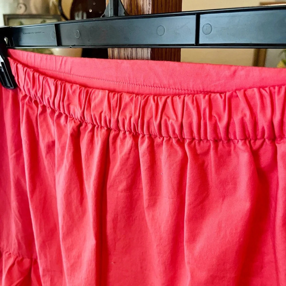 J. Crew Factory plus size knee length tiered ruffled cotton skirt SZ 16 pink - Picture 7 of 10